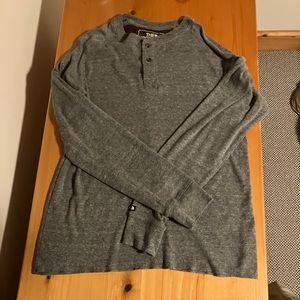 Men Medium North Face Long Sleeve 1/4 Button Shirt Gray